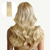 Platinum Blonde Balayage (17/22/60) Sew-In Weft Hair Extensions (80g-110g)-100% Remy Human Hair.