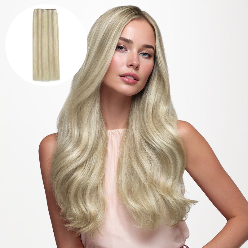 Ash Blonde Highlights (17A/60A) Sew-In Weft Hair Extensions (80g-120g)_100% Remy Human Hair.