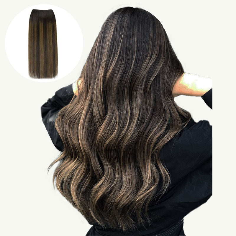 Dark Brown Balayage (2/6/2) Sew-In Weft Hair Extensions (80g-120g)_100% Remy Human Hair.
