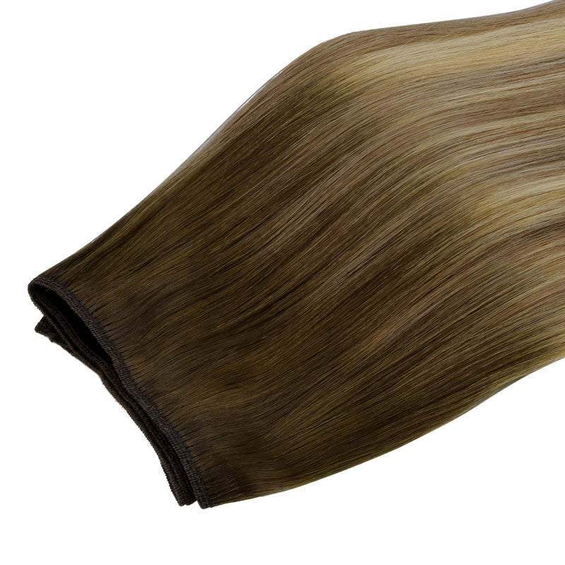 Bleach Blonde Balayage (3/8/613) Sew-In Weft Hair Extensions (80g-120g)_100% Remy Human Hair.