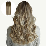 Bleach Blonde Balayage (3/8/613) Sew-In Weft Hair Extensions (80g-110g)-100% Remy Human Hair.