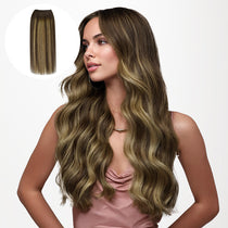 Caramel Blonde Balayage (4/27/4) Sew-In Weft Hair Extensions (80g-120g)-100% Remy Human Hair.