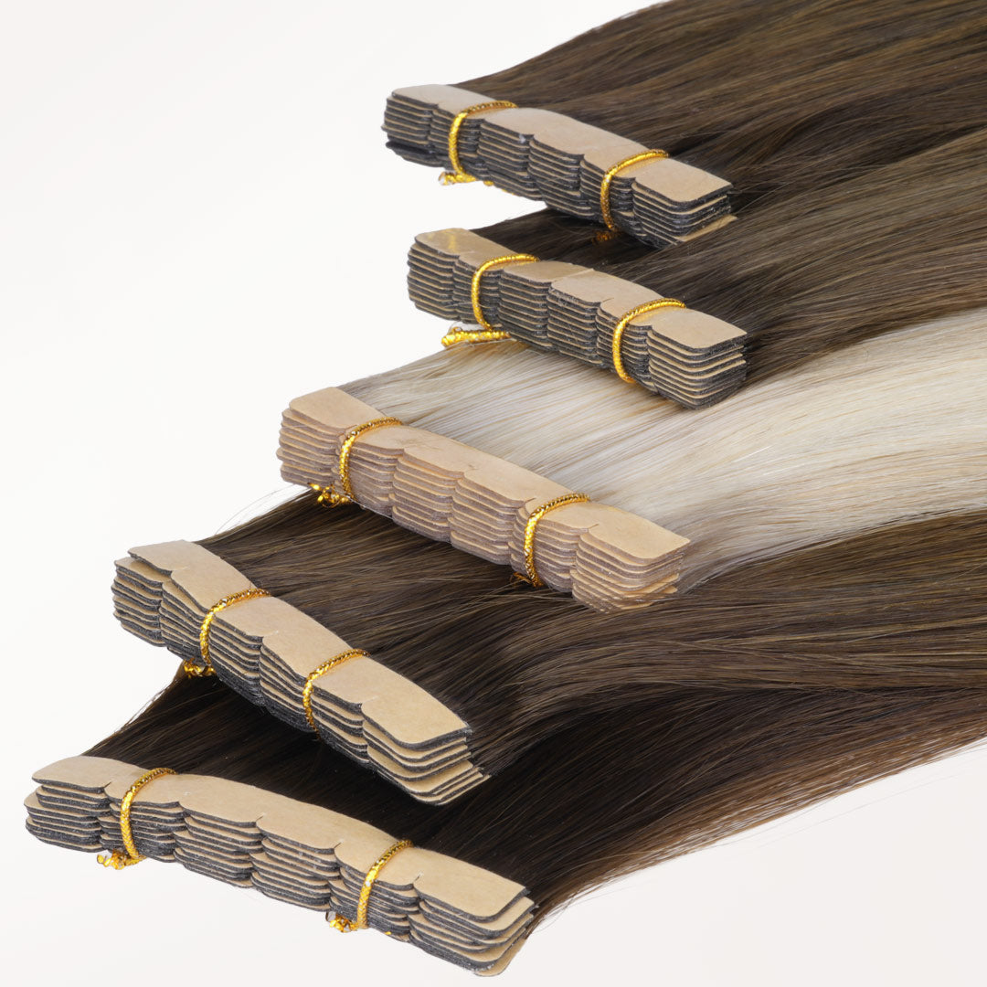 Platinum Blonde (60A) Tape-Ins 50g_100% Remy Human Hair.